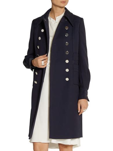 miu miu double-breasted twill coat net-a-porter.com|net a porter denim coat.